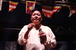 Mr Penpa Tsering, Speaker of Tibetan Parliament-in-exile addressing the crowd   