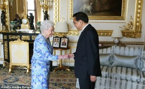 The Queen received Chinese premier Li Keqiang at Windsor Castle today during his first official visit to the UK