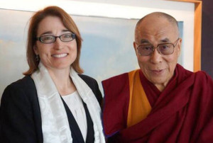 Sarah Sewall and the Dalai Lama.