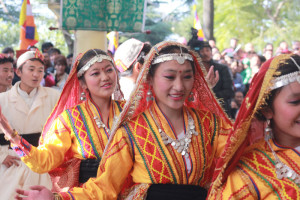 Tibetan girls performing a local Himachali song.