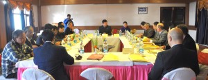 Sikyong Dr Lobsang Sangay presides over the task force meeting on Sino-Tibetan negotiations in Dharamshala on 5 January 2014/DIIR photo