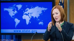 State Department spokesperson Jen Psaki, pictured here conducting her daily briefing for reporters on June 16, 2014.