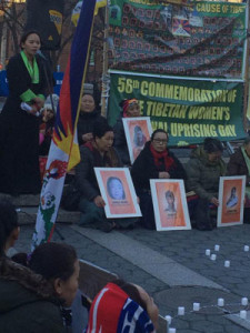Members of RTWA displaying cropped image of Sangay Dolma without her message.