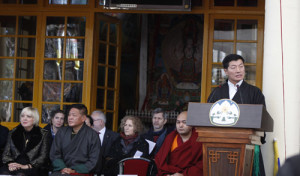 Sikyong Dr Lobsang Sangay addressing the gathering at the 56th anniversary of the Tibetan National Uprising day.