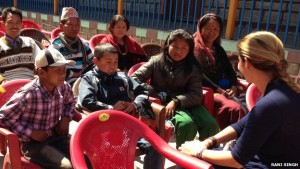 Carla Teixeira Alvares Kaspar (right) is now anxious about the fate of children at Dhunche school. 