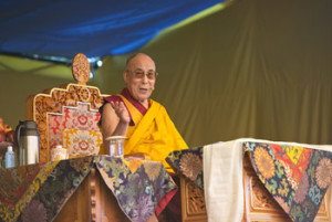 His Holiness the Dalai Lama speaking at Tibetan Children's Village School (TCV) in Upper Dharamsala, HP, India on May 27, 2015. Photo/Tenzin Choejor/OHHDL