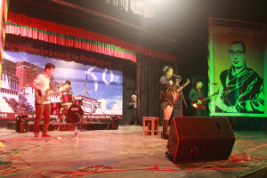 Delhi-based North-East band Red Light Passengers performing at the concert.