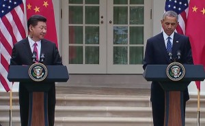US President Obama and China's President Xi Hold a Joint Press Conference, Source: Screenshot from White House video. 