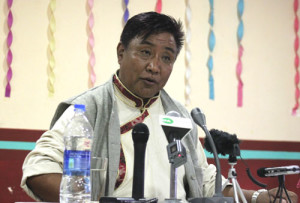 Sikyong 2016 candidate Tashi Topgyal during his public talk in Dharamsala.