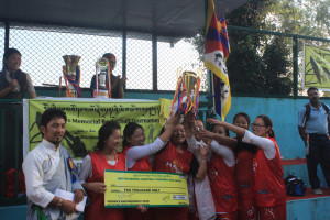 Girls Tean from Men-Tse-Khang, winner of Martyrs Memorial Basketball Tournament (women).