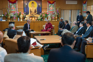 AEI President Aurthur Brooks speaking at the start of the AEI Symposium at His Holiness the Dalai Lama's residence in Dharamsala, HP, India on November 4, 2015. Photo/Tenzin Choejor/OHHDL