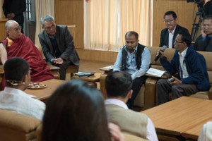 Akran Shah speaking during the second panel discussion of the AEI Symposium at His Holiness the Dalai Lama's residence in Dharamsala, HP, India on November 4, 2015. Photo/Tenzin Choejor/OHHDL
