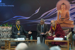 Prof Matthew Chandrankunnel presenting his paper during the first afternoon session of the Conference on Quantum Physics and Madhyamaka Philosophical View at Jawaharla Nehru University in Delhi, India on November 12, 2015. Photo/Tenzin Choejor/OHHDL