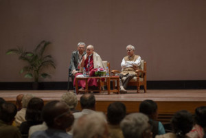 His Holiness the Dalai Lama speaking at the National Institute of Advanced Studies (NIAS) in Bangaluru, Karnataka, India on December 6, 2015. Photo/Tenzin Choejor/OHHDL