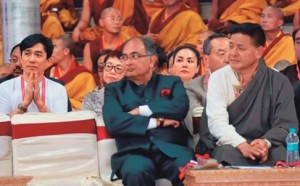 Tony Leung, left, pictured at the Buddhist gathering in India. Photo: SCMP Pictures