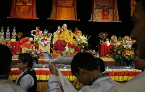 At the Minneapolis Convention Center, the Dalai Lama addressed a mostly Tibetan audience as part of a stay in Minnesota that includes visiting the Mayo Clinic for his health treatment.  Richard Tsong-Taatarii – Star Tribune