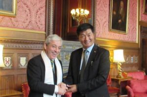 Sikyong Lobsang Sangay and Speaker of the House of Commons, John Bercow during their meeting at the Parliament House, Nov 1 . Image: tibet.net 