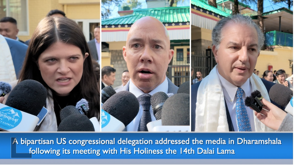 A bipartisan US congressional delegation addressed the media in Dharamsala